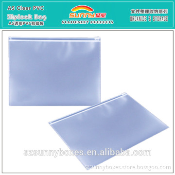 Direct Factory Made A5 Clear Vinyl/PVC Waterproof Zipper Packaging Bag